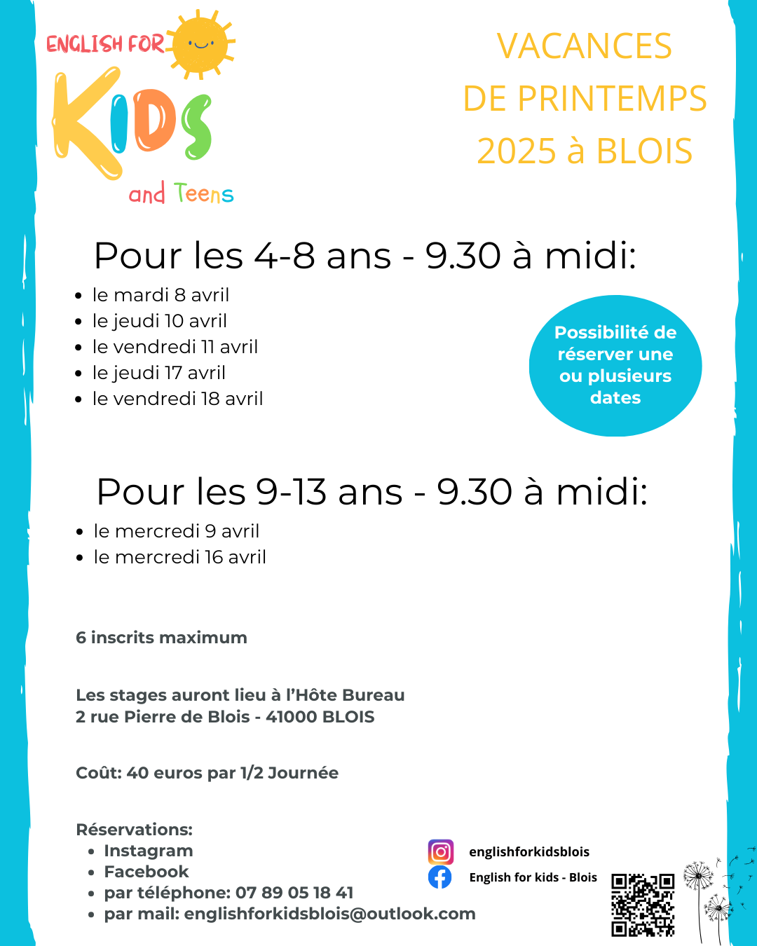 Vacances de printemps 2025